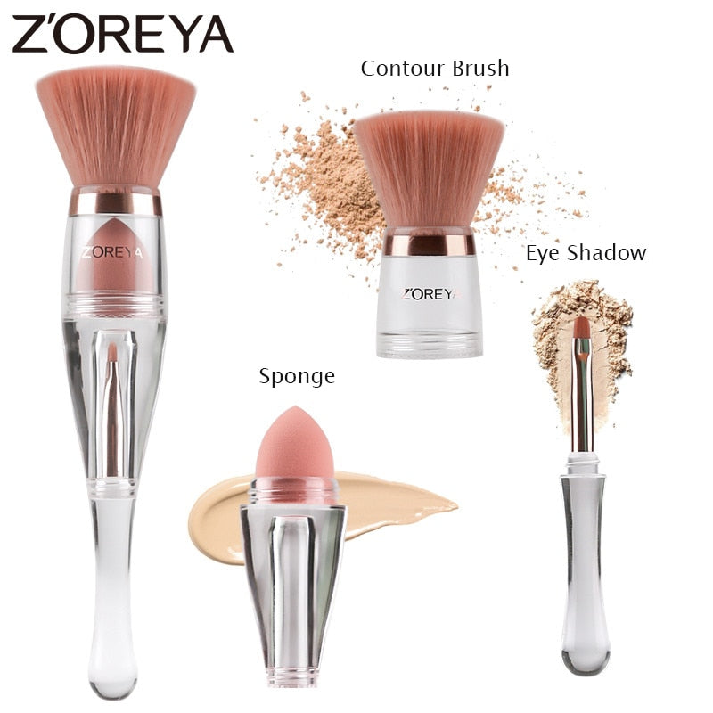 Zoreya Travel 3in1 Multipurpose Portable Makeup Brush