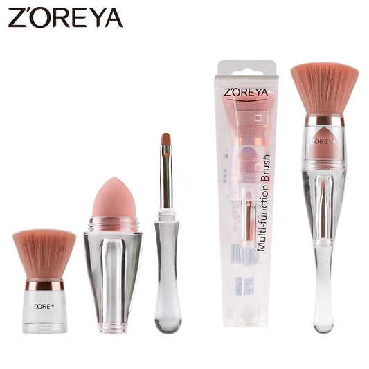 Zoreya Travel 3in1 Multipurpose Portable Makeup Brush